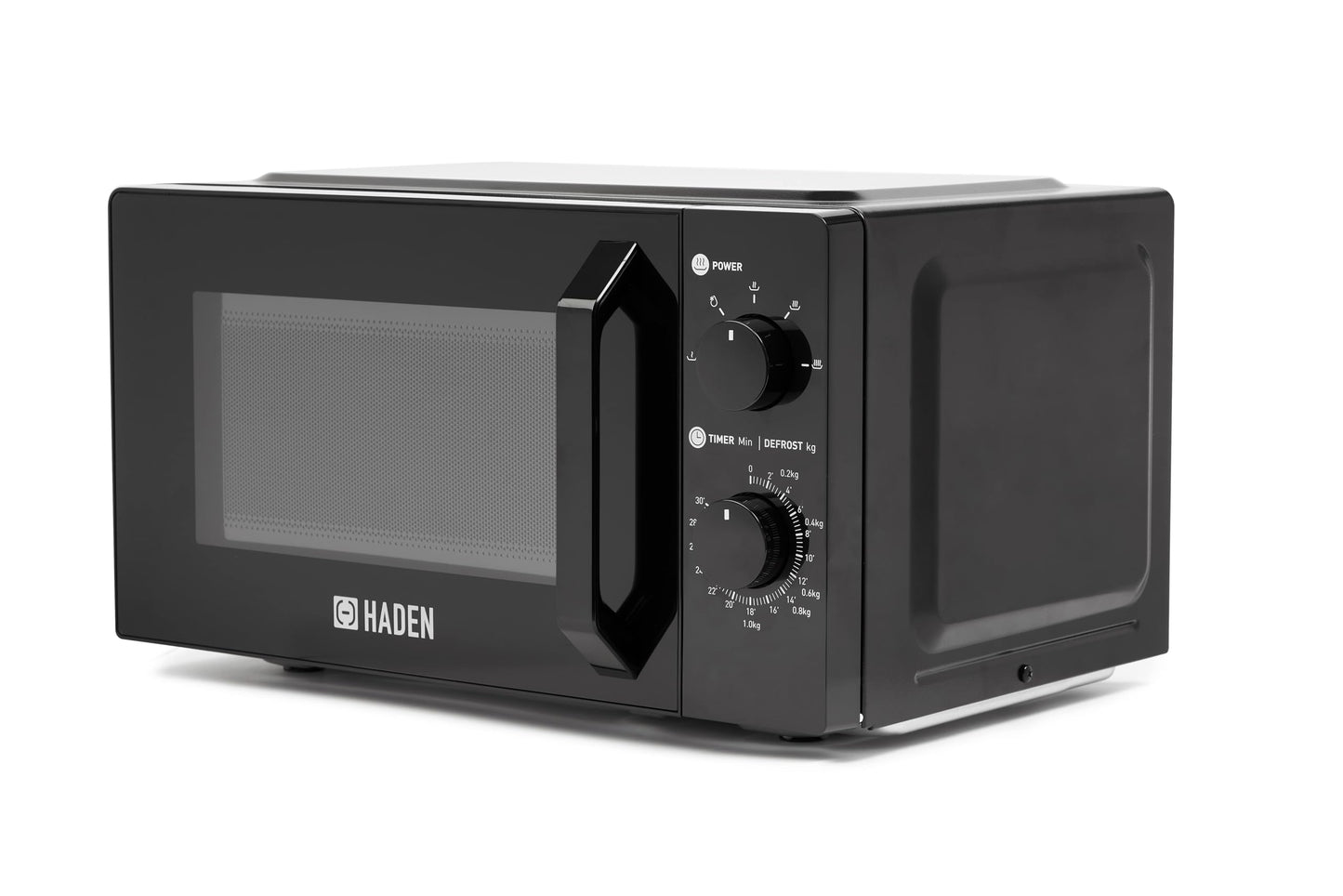 - Haden 17L Black Microwave Oven | Silent End Signal | 700W Microwave with 5 Power Levels | Manual Controls | Defrost Function -