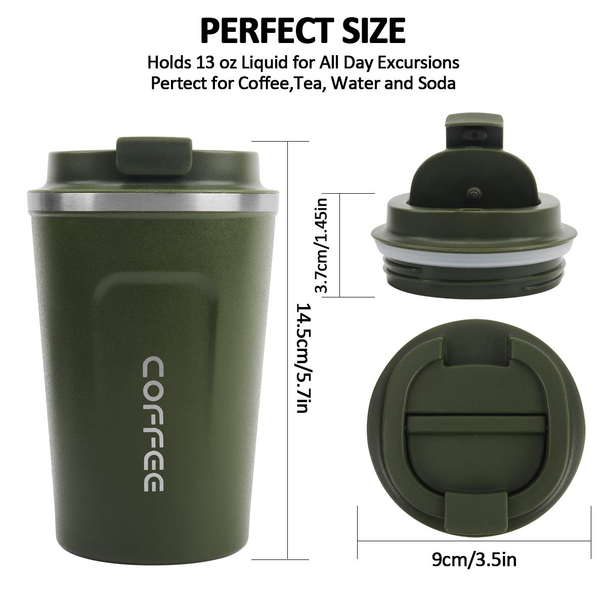 - MOMSIV Coffee Cup | 380ml Vacuum Reusable Leakproof Double Wall Coffee Cup -
