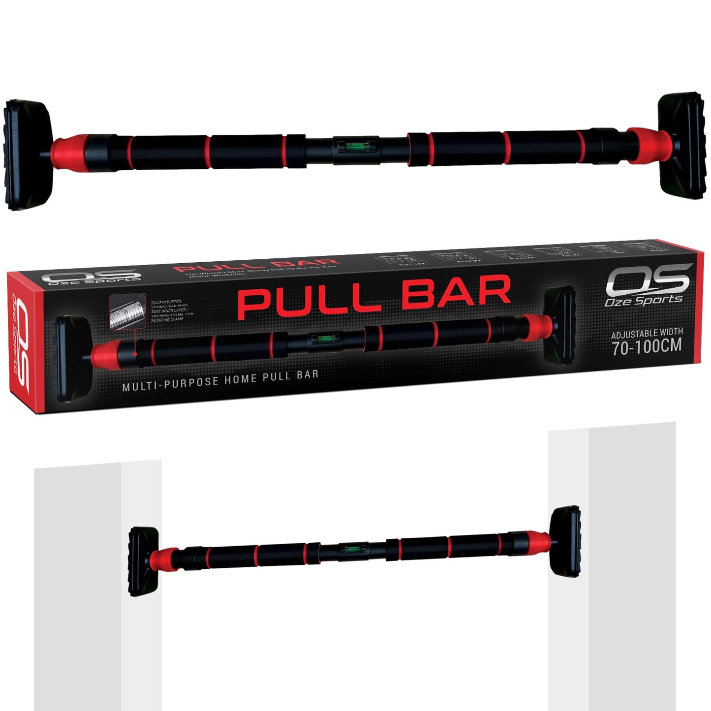 - Door Pull Up Bar | Doorway Chin Up Bar | Adjustable Width Locking Mechanism -