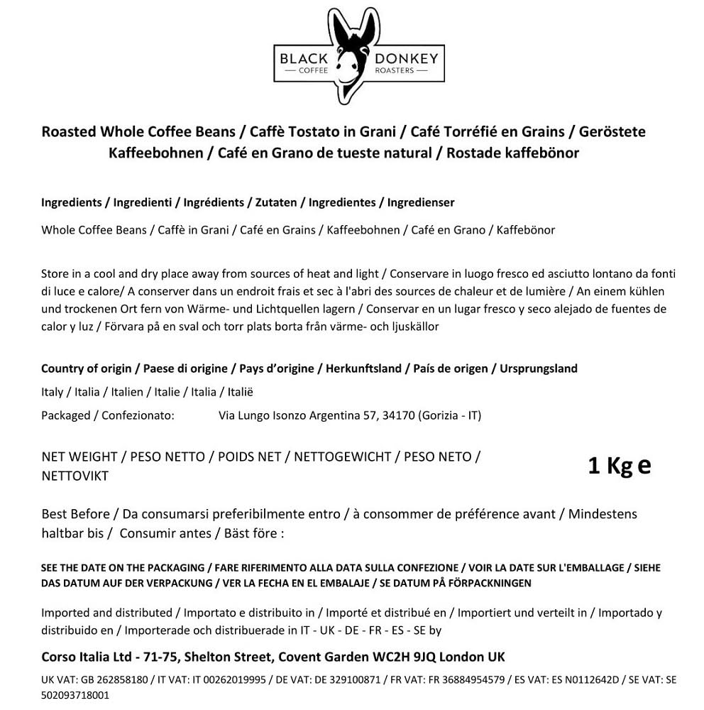 Black Donkey Coffee Roasters - 1KG Whole Coffee Beans (WONKY Blend) | Cutting Waste | A Mix of Our Off-Cuts from Our Daily Production