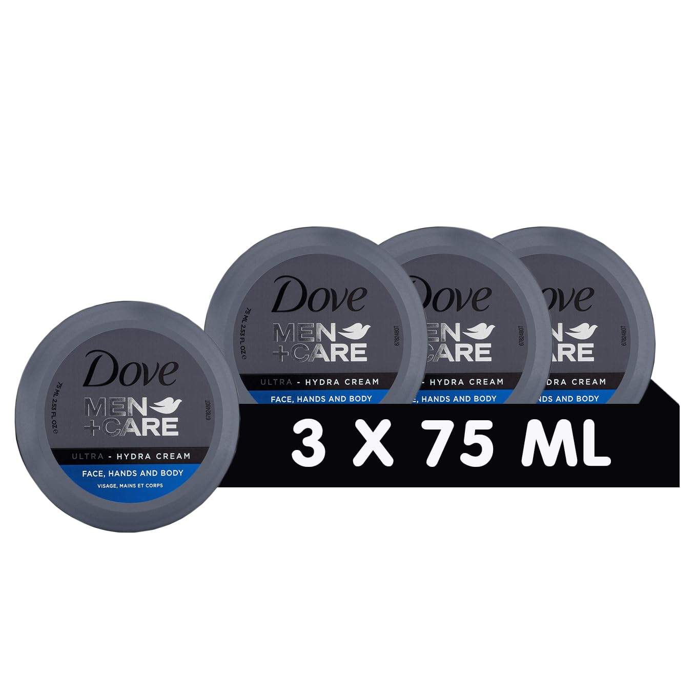 - DOVE MEN + CARE Ultra Hydra Cream | Moisturising Effect for Face, Hands, Body | Suitable for All Skin Types | 3 x 75 ml -