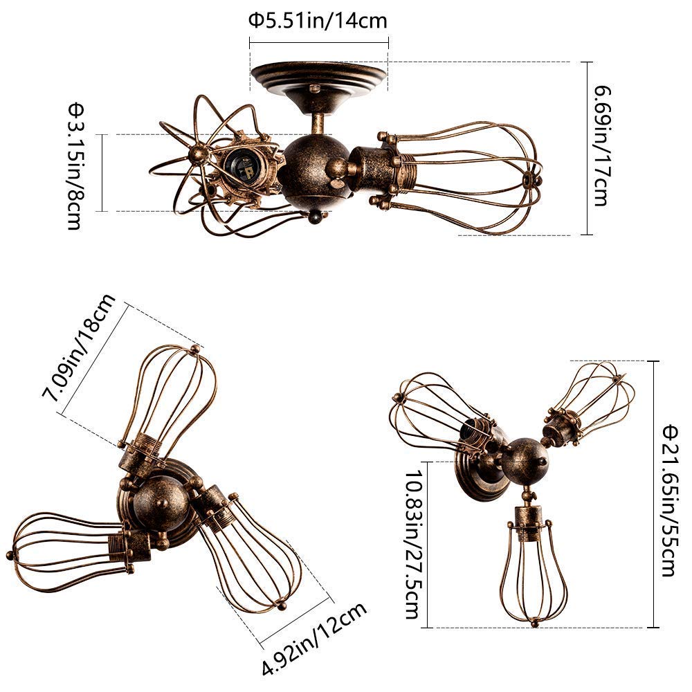 - Luling Vintage Ceiling Light | Industrial | Rustic Ceiling Light -