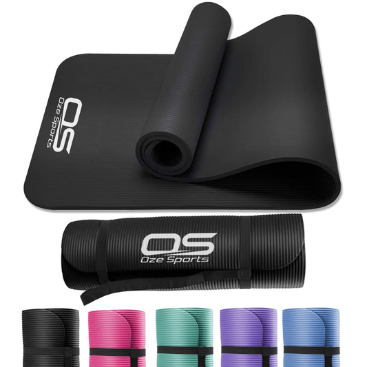 - Yoga Mat Exercise NBR Fitness foam mat Extra Thick Non-Slip Large Padded High Density