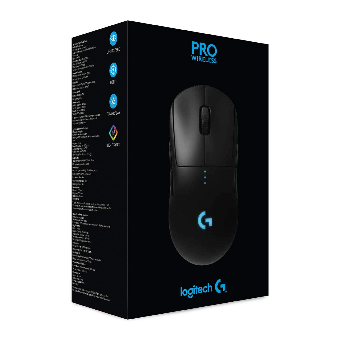 - Logitech G PRO Wireless Gaming Mouse | HERO 25K Sensor | 25,600 DPI | RGB | Ultra Lightweight | 4-8 Programmable Buttons -