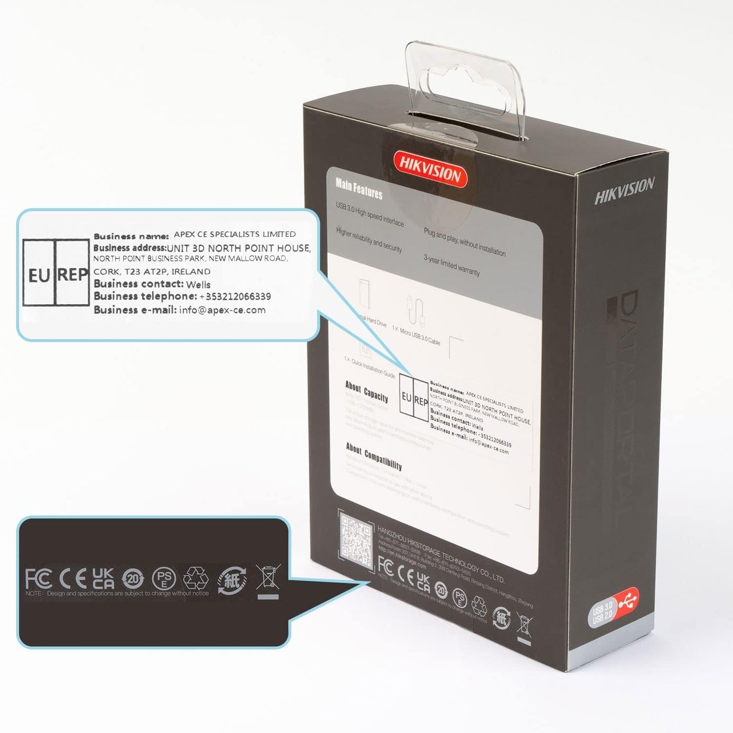 - Hikvision External Hard Drive | 1TB | Ultra-Thin 2.5 Inch Portable USB -