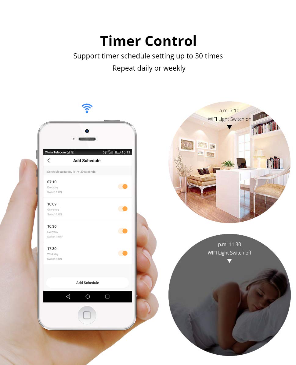 - Yagusmart Smart Wall Light Switch,Compatible with Alexa and Google Home,APP Remote Control,Timing Function,Voice Control (1 Gang)