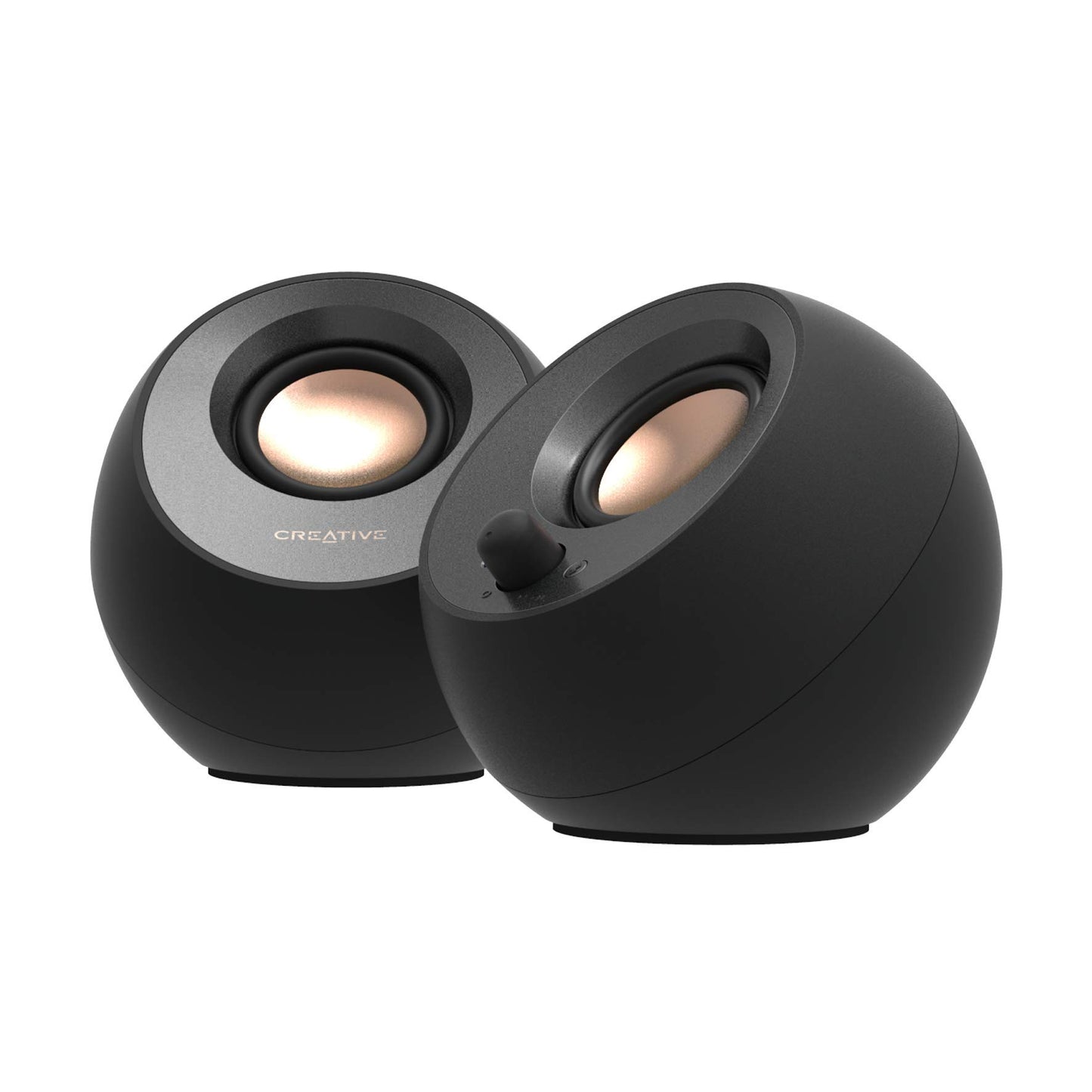 CREATIVE Pebble V3 Minimalistic 2.0 USB-C Desktop Speakers with USB Audio, Clear Dialog Enhancement, Bluetooth 5.0, 8W RMS with 16W Peak Power, USB-A Converter Included (Black)