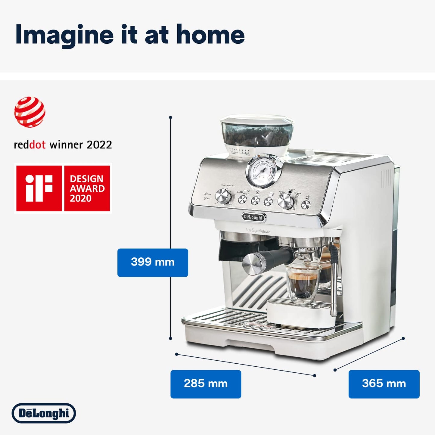 De'Longhi La Specialista Arte EC9155.W, Barista Pump Espresso Machine, Bean to Cup Coffee and Cappuccino Maker, 8 Grinding Settings, MyLatte Art Frothing Wand, 1550W, White