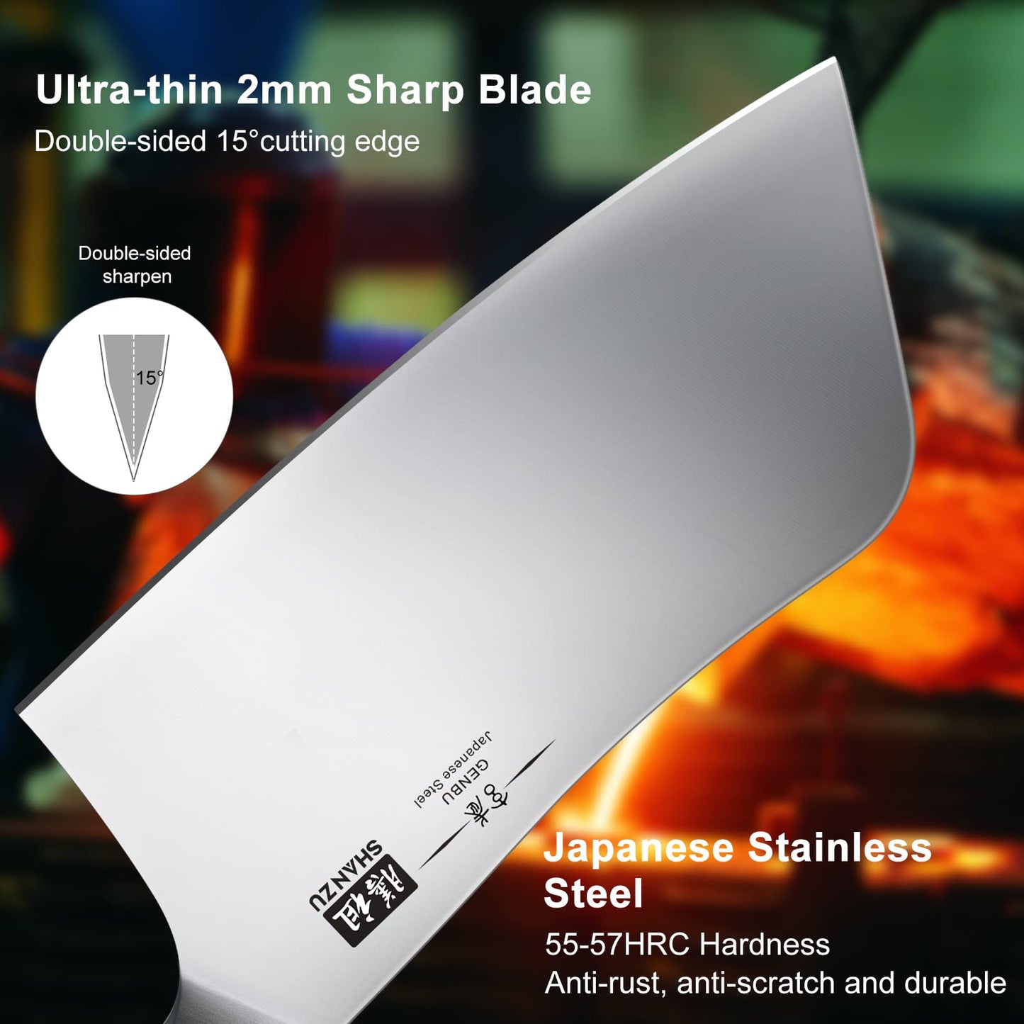 - SHAN ZU Chef Knife | 7 inch | Sharp Meat Cleaver Knife | Vegetable Chopper -