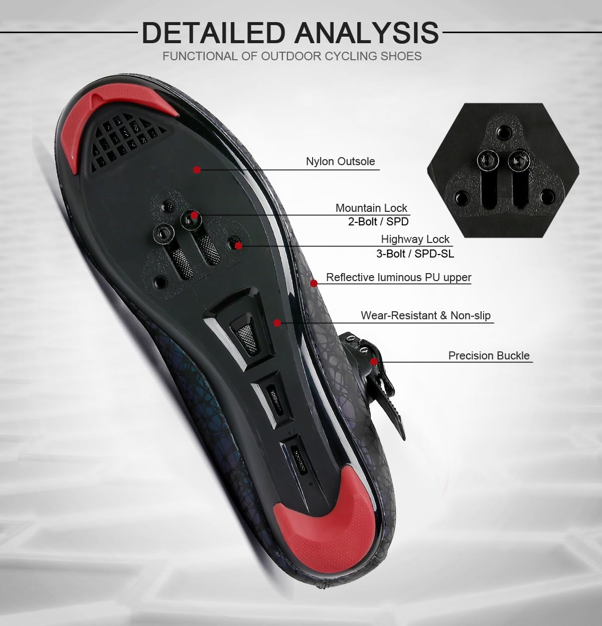 Cycling Shoes for Men Women Luminous Road Cycling Riding Shoes Peloton Shoes Breathable Cleat Compatible SPD Look Delta Indoor Cycling Shoes 3-LBlack41