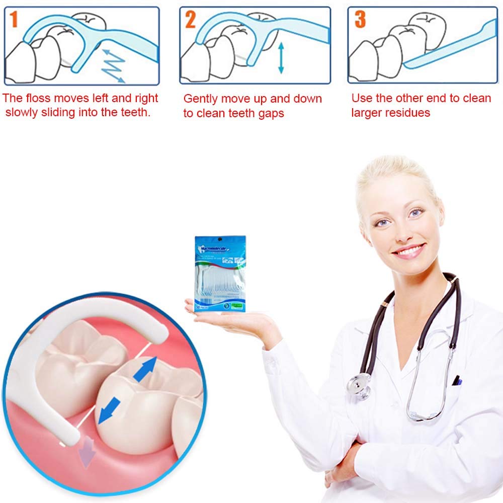 - HouChanges Floss Sticks Dental Floss Picks Complete Clean -