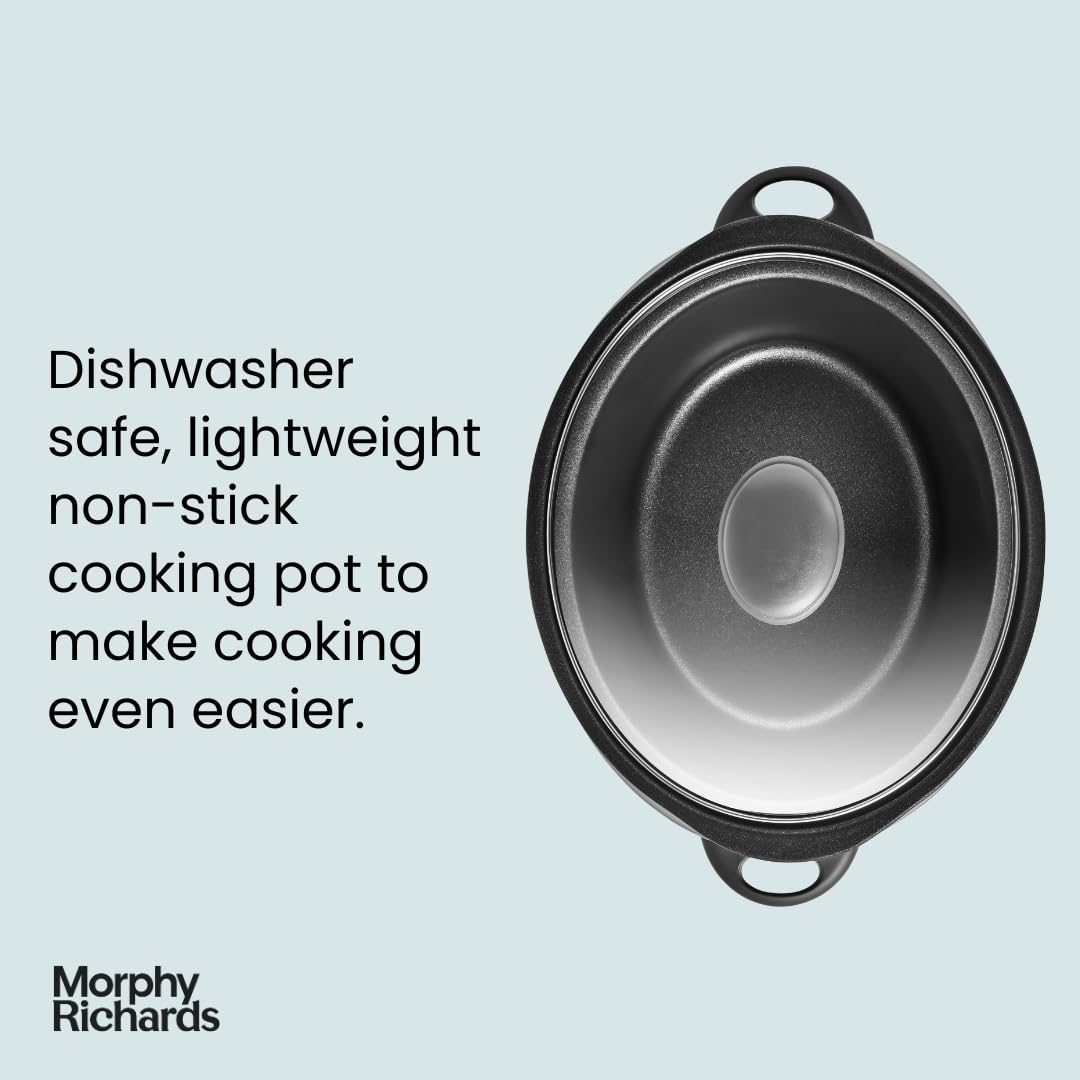 - Morphy Richards Sear and Stew Slow Cooker | 460016 Black and Rose Gold | 3.5L -