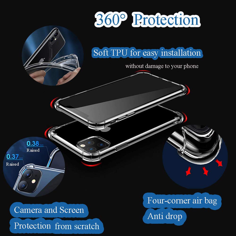 AnNengJing Personalised Photo Phone case for iPhone 11 6.1" Custom Soft TPU Clear Shock Absorbing Cover for iPhone 11 6.1" - Design Your Own iPhone Case with Image Text and Logo