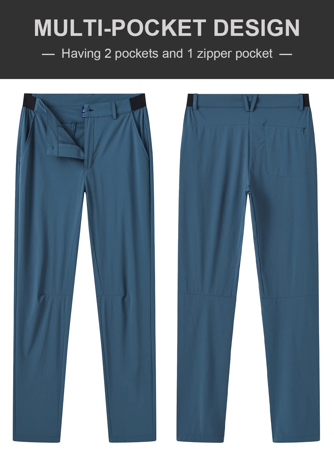- donhobo Men's Stretch Golf Pants | Men's Outdoor Trousers | Lightweight Quick Dry Elastic Waist Casual Hiking Pants -