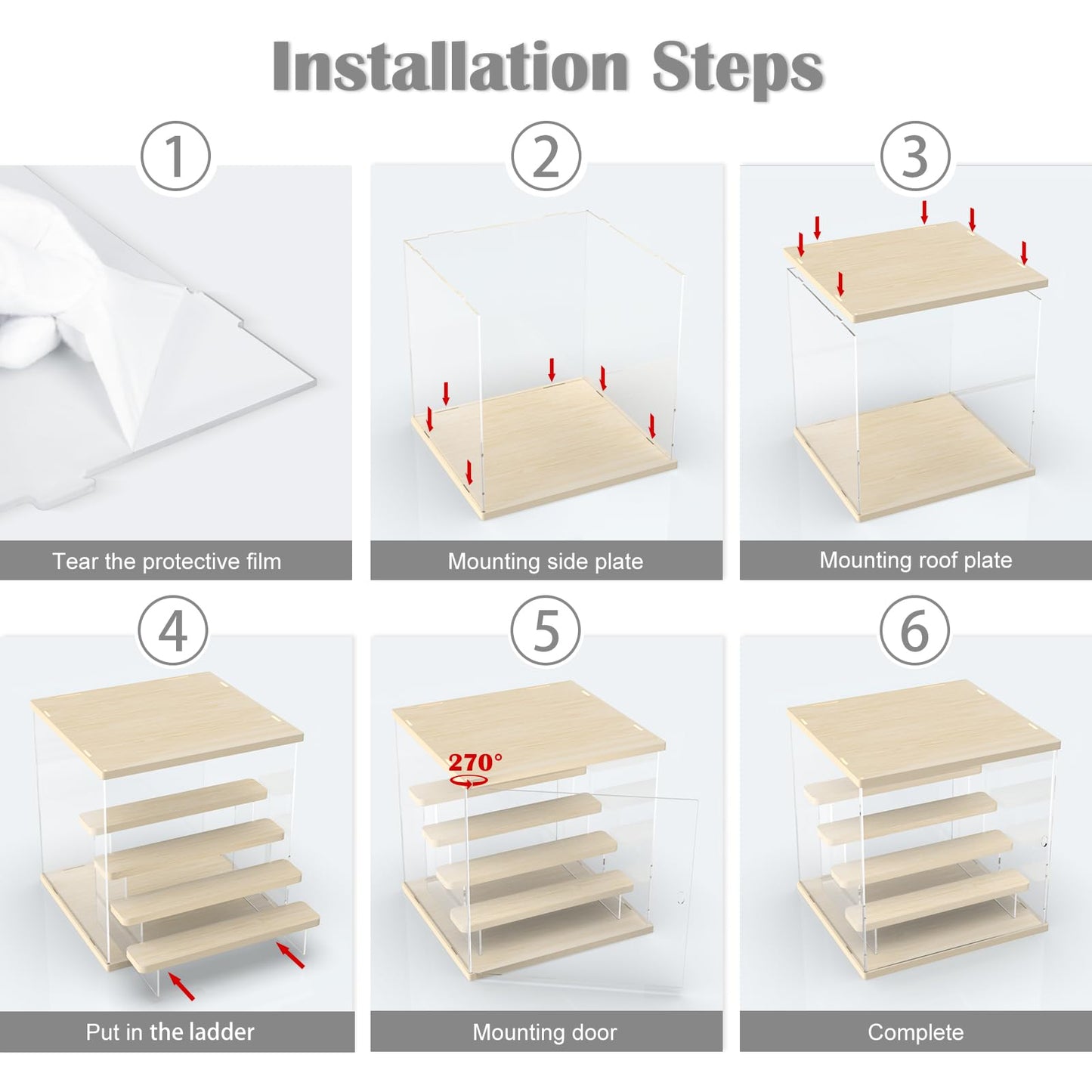- Nynelly 5-Tier Collectables Display Case | Display Box Display Stand with Door | For Collectibles -
