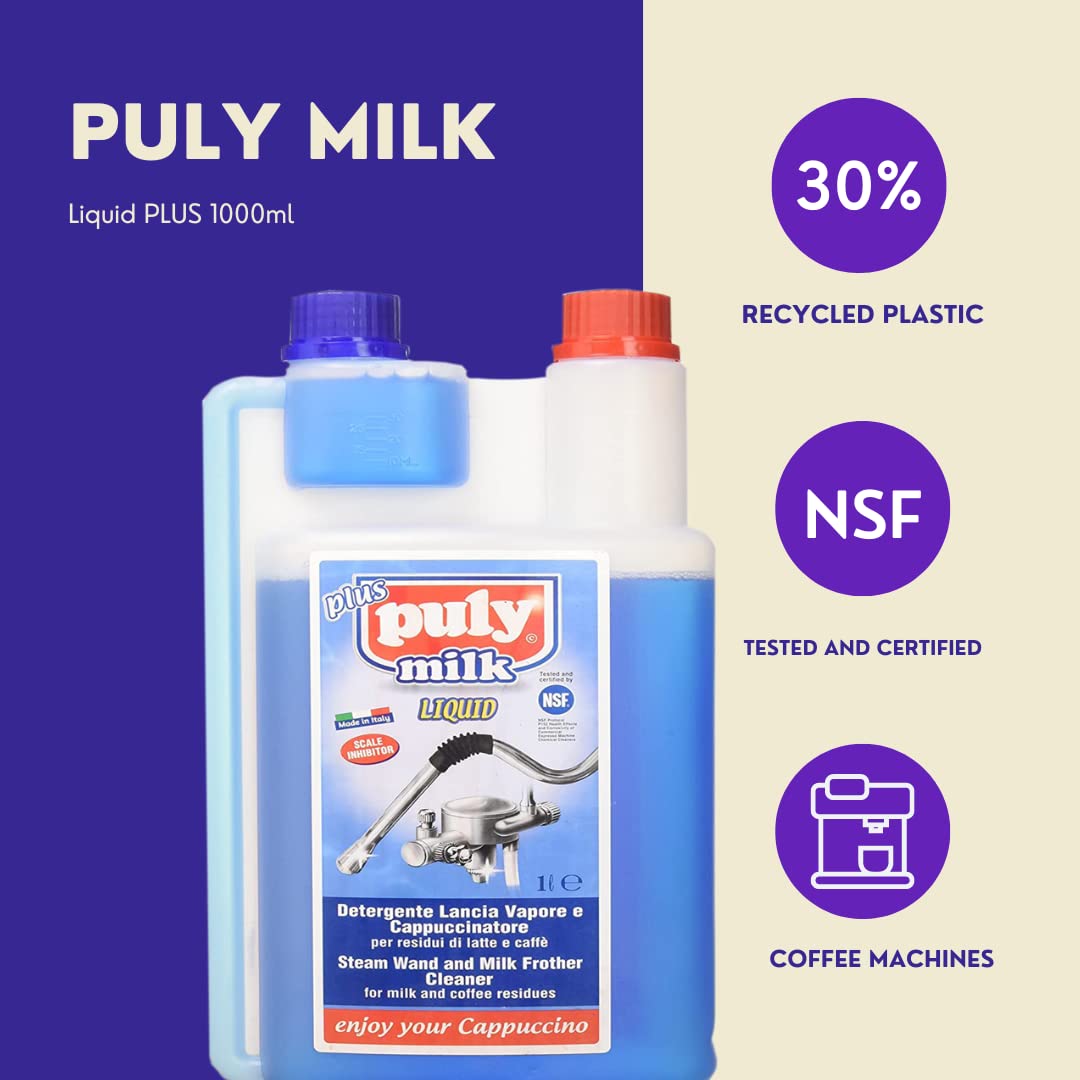 - Puly Caff Milk Plus Froth Cleaner Liquid | Milk Froth Residue Cleaner Detergent for Coffee Espresso Machines -