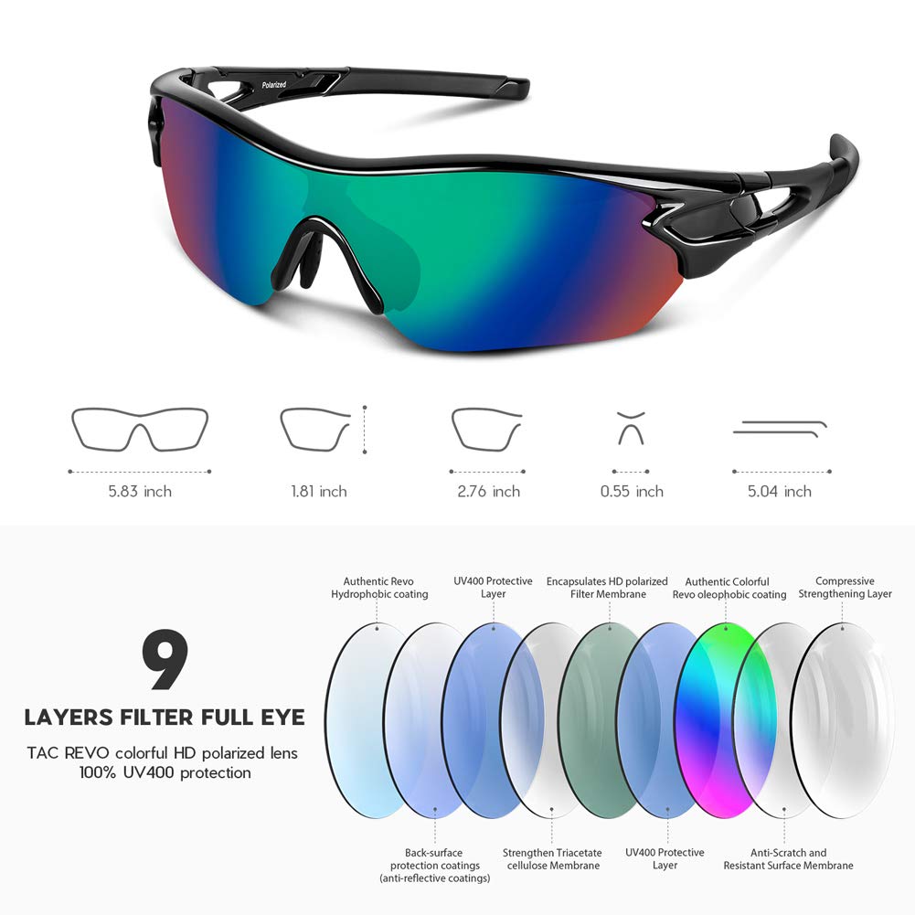 BEACOOL Mens Sunglasses Polarized Sports Sunglasses for Men Women Youth Cycling Running Driving Fishing Golf Motorcycle Baseball TAC Glasses