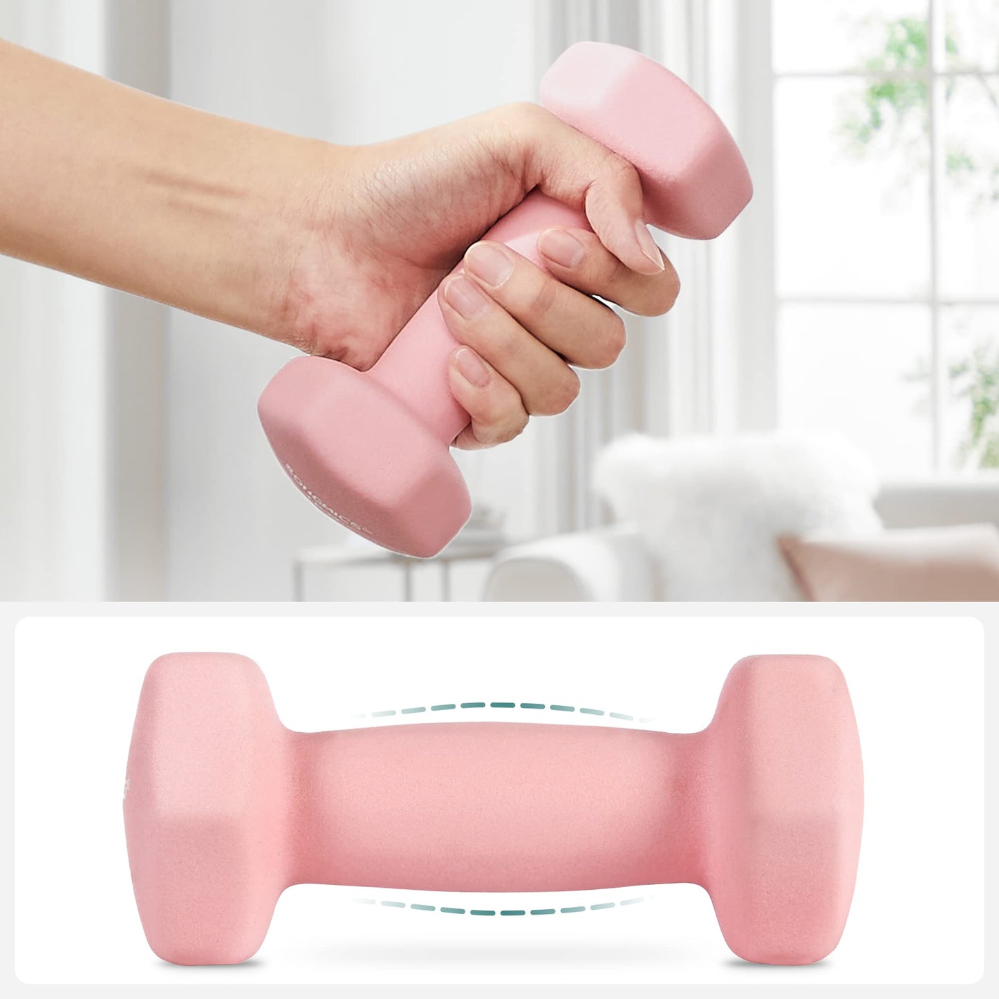 - SONGMICS Hex Dumbbells Set with Stand | 2 x 1 kg, 2 x 2 kg, 2 x 3 kg, | Hand Weights for Home Exercise, Pink, Aqua, and Blue SYL612MK -