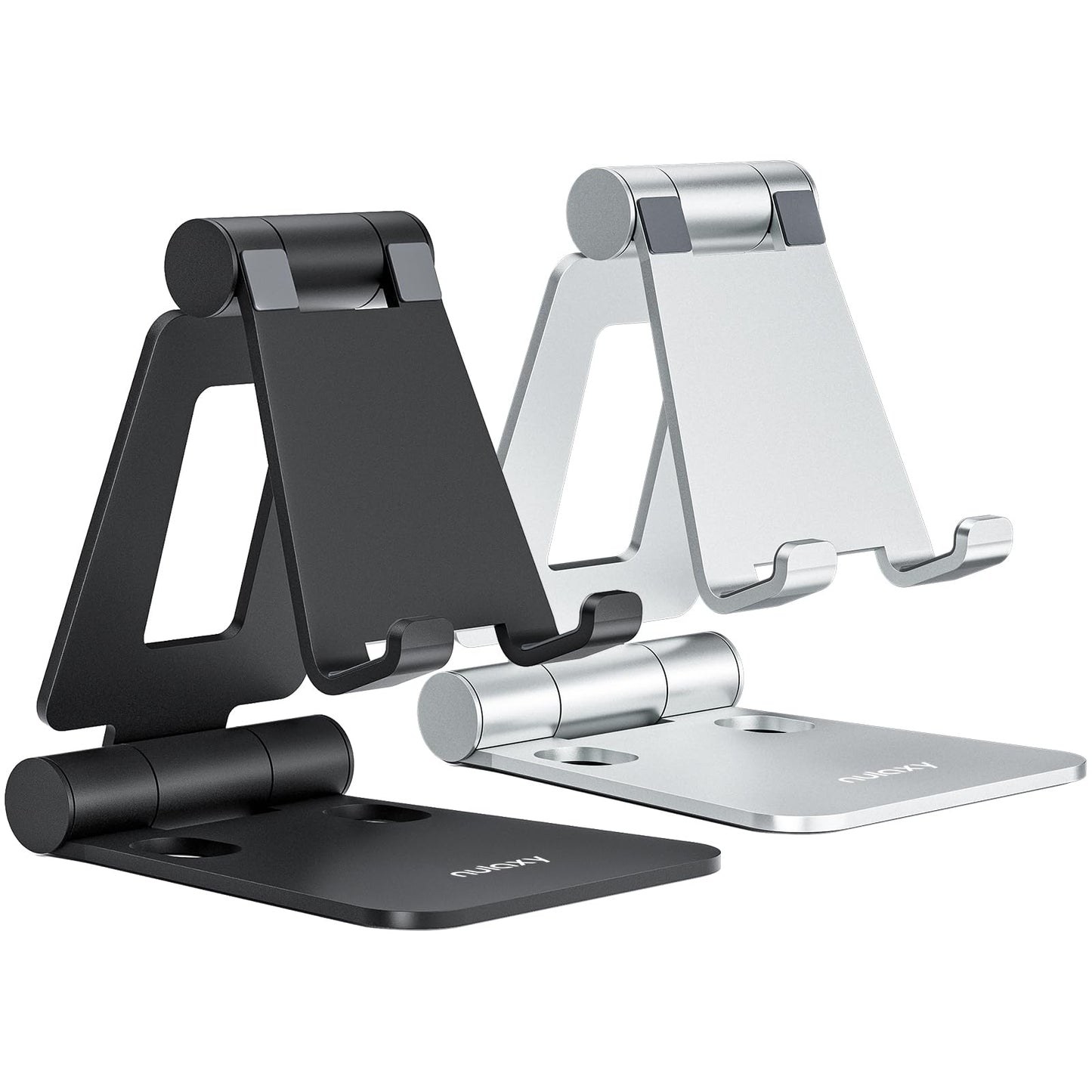 - NULAXY Dual Folding Phone Stand | Fully Adjustable Desktop Mobile Holder Dock -