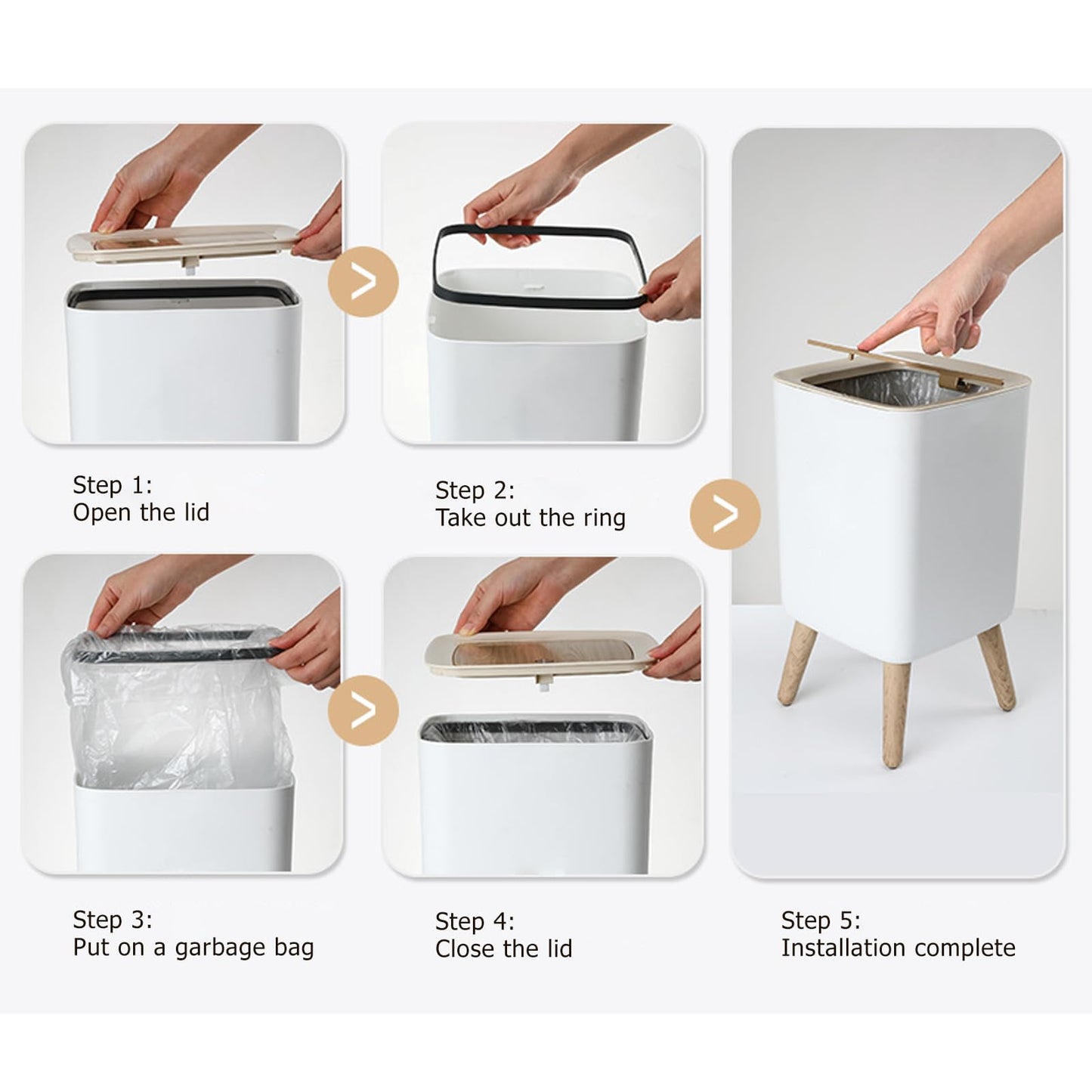 - U2PICK Mini Trash Bin with Lid -