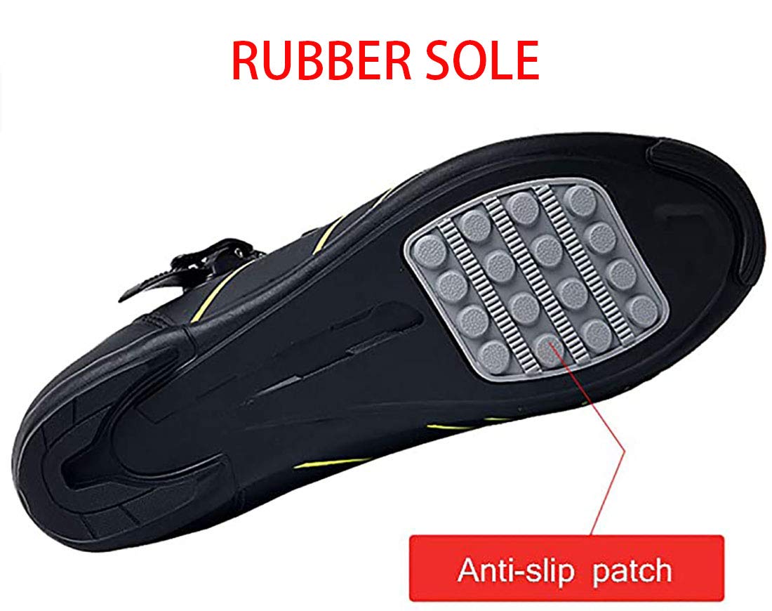 Cool-CZQ Cycling Shoes Non-slip and Breathable Carbon Fiber Road and Mountain Bike Shoes, Reflective Striped Sneakers (9,Red)