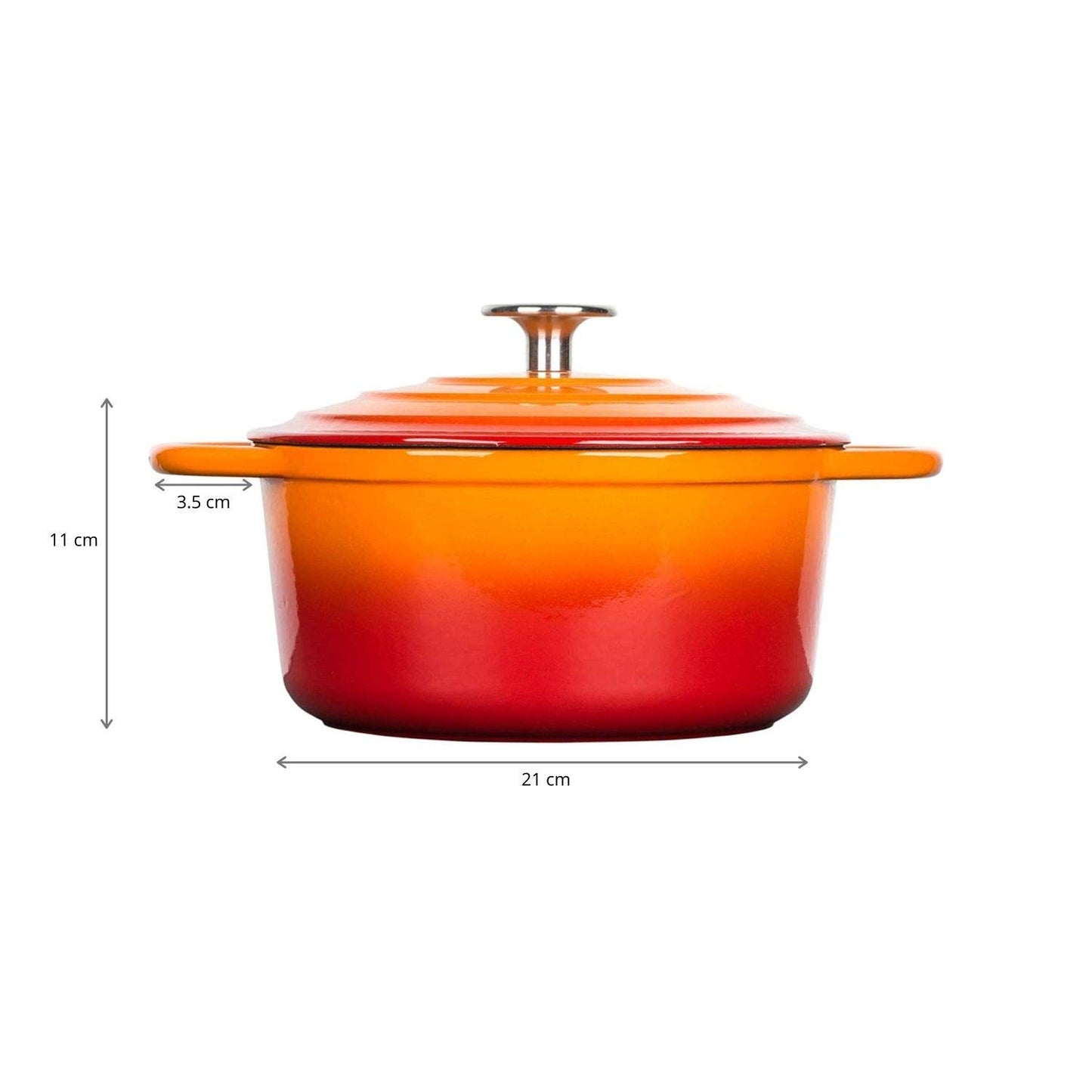 - Round Casserole Dish | Cast Iron Cauldron Induction and Gas Safe Non Stick Dutch Oven Roaster with Lid -