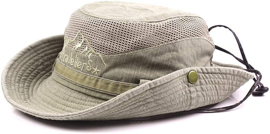 - THENICE | Cotton Sun Cap | Outdoor Bucket Mesh Boonie Hat