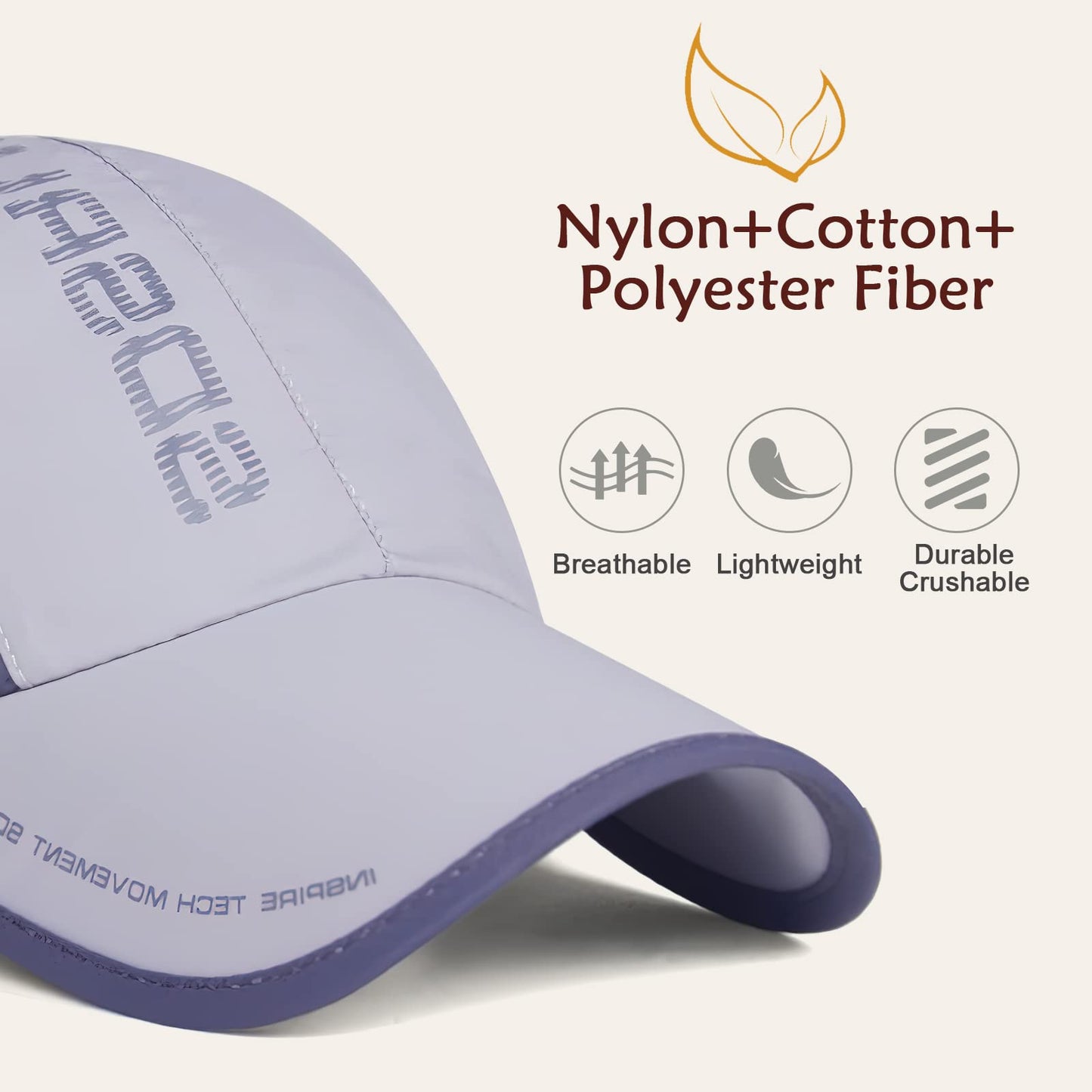 AYPOW 2 Packs Unisex Quick Dry Baseball Cap Hat, Fashion Breathable Sports hat Baseball Cap, Lightweight Foldable Washable Outdoor Sport Sun Protection Hat, for Men and Women Running Climbing Hiking