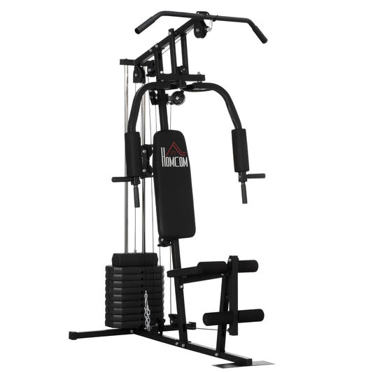 - HOMCOM Multi Gym with Weights | Multifunction Home Gym Machine | 45kg Weight Stack -