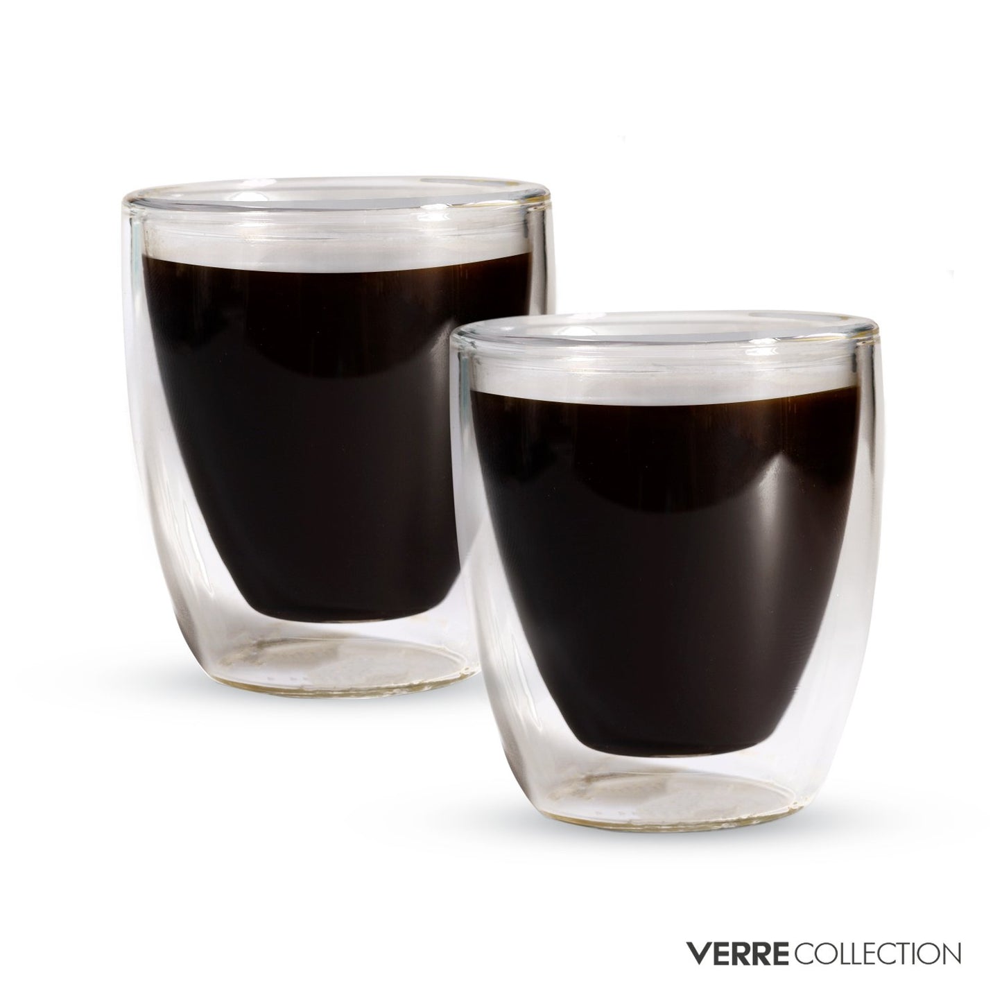- Verre Collection Double Wall Glass Espresso Latte Cappuccino Mug, Coffee Cup | Set of 2 (2, 2.7 oz) (80 ml) -