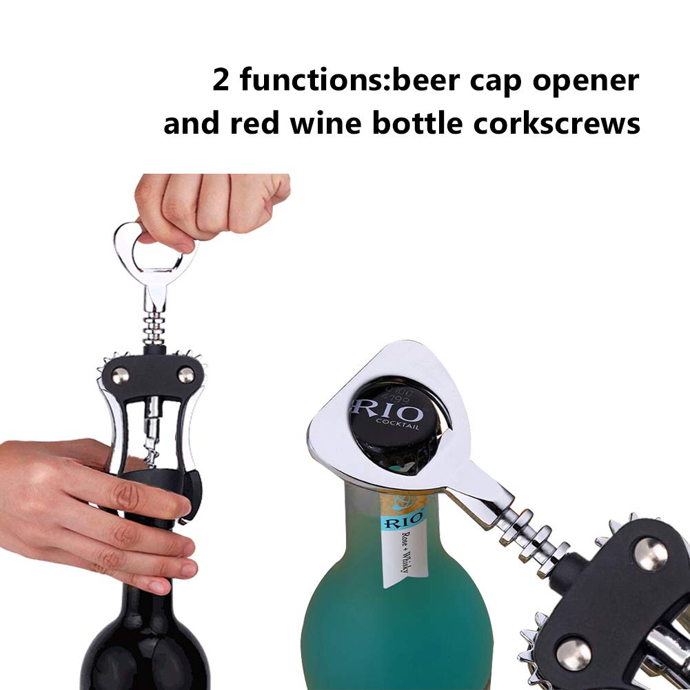 - Foho Wine Opener | Multifunctional Wing Corkscrew | Wine Bottle Opener -