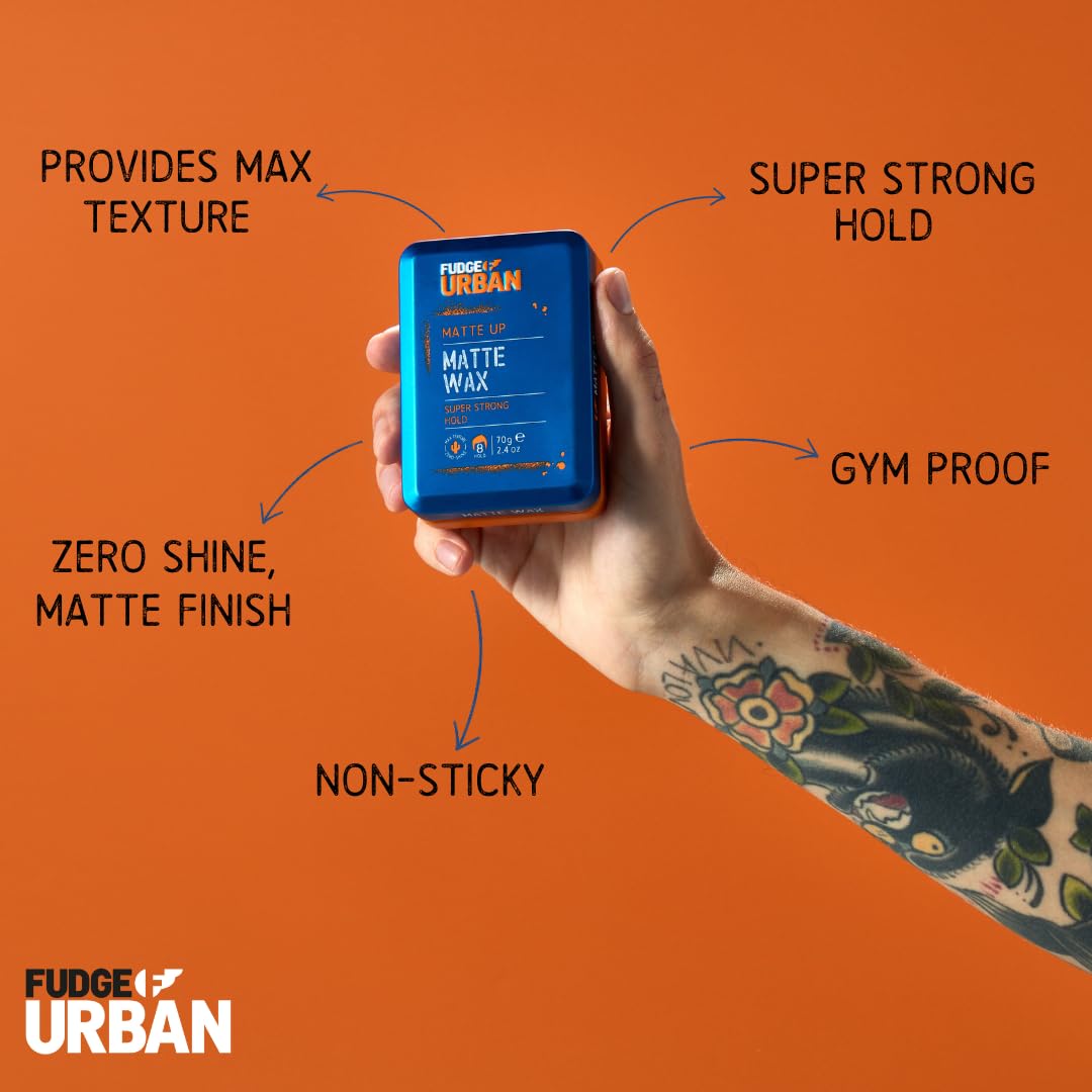 - Fudge Urban Matte Wax | Firm Hold All Day Styling | Non-Sticky and Invisible Texture -