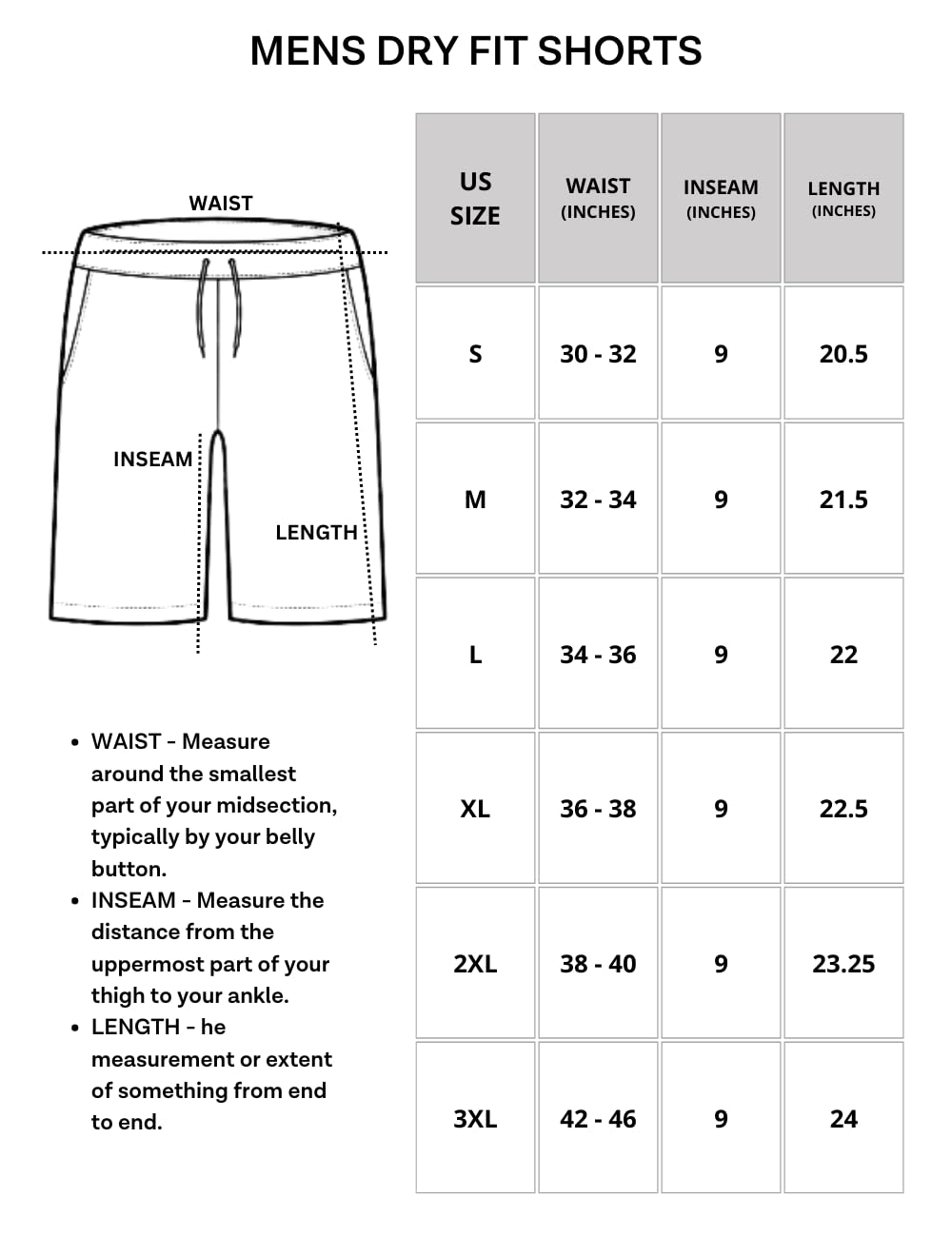 - Mens Quick Dry Fit Dri-Fit Active Wear Shorts -