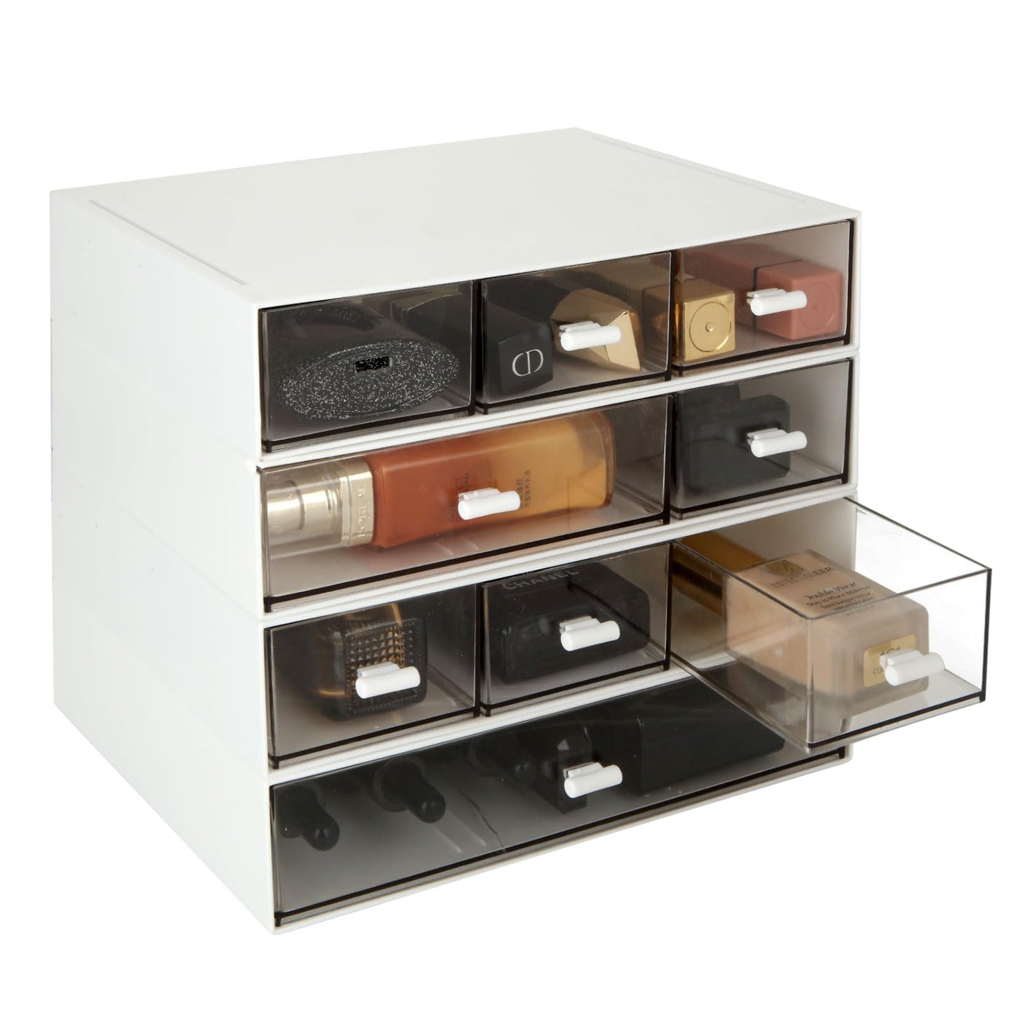 - SENENQU Plastic Desktop Storage Drawers | 9 Drawers Stackable Desk Storage -