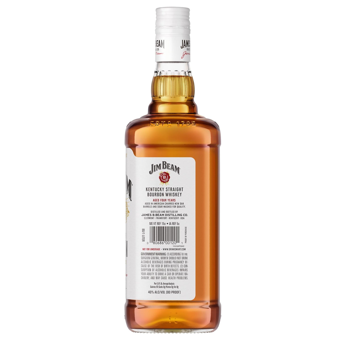 - Jim Beam White Kentucky Bourbon Whiskey | 1L -