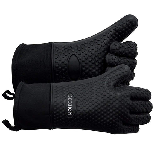 - GEEKHOM Silicone Oven Gloves|  Heat Resistant Silicone Oven Mitts | BBQ Gloves -