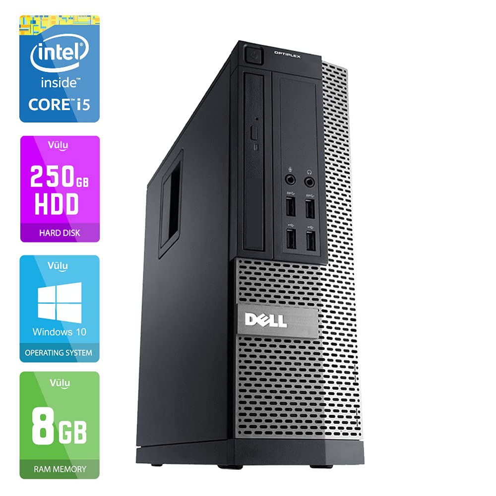 Complete set Dual 22 inch Monitors & Dell OptiPlex - Core i5-3470 - 8GB RAM - 250GB HDD - WiFi - Windows 10 64-Bit Desktop PC Computer (Renewed)