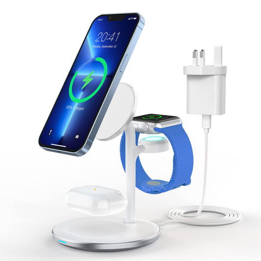- Mag-Safe Wireless Charger Stand | Upgrade 3 in 1 Magnetic Wireless Charging Station -