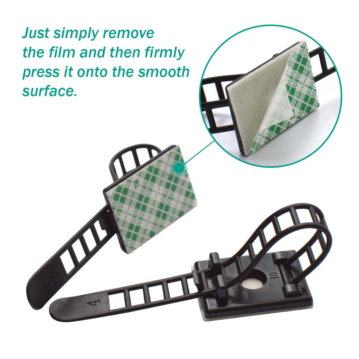 50 Pieces Cable Management Desk Cord Organizer Cable Ties Wire Fasteners Clips