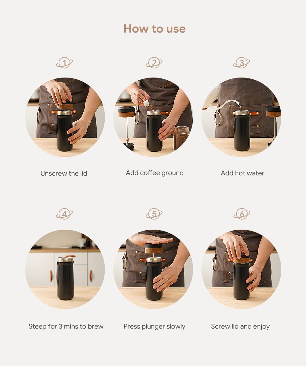 - RECAFIMIL Portable French Press Coffee Maker | Travel French Coffee Maker -