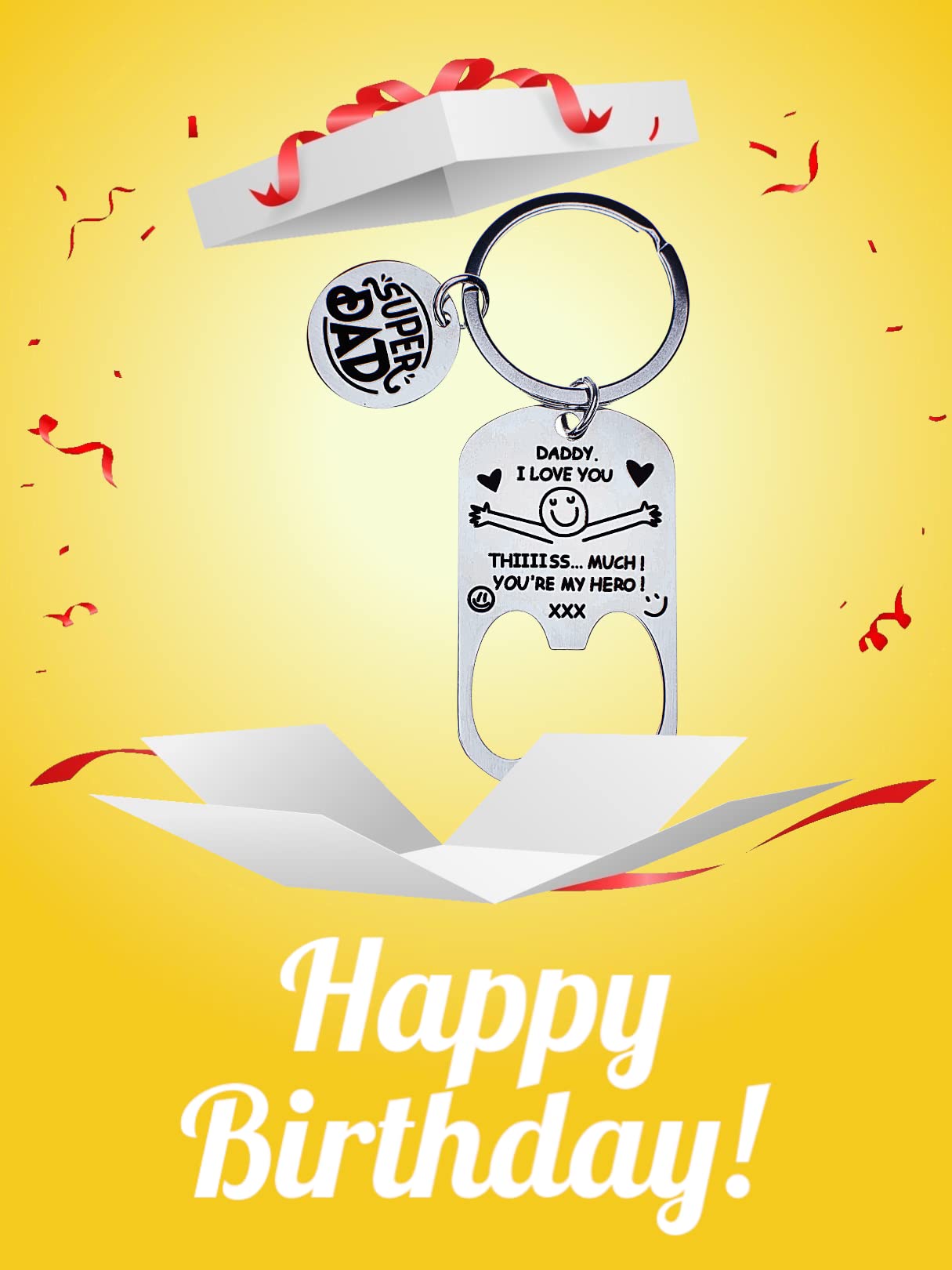 - ZARAMI Personalised keyring Daddy I Love You Keyring Father’s Day Gifts from Daughter and Son Daddy Birthday gifts Presents for Dad