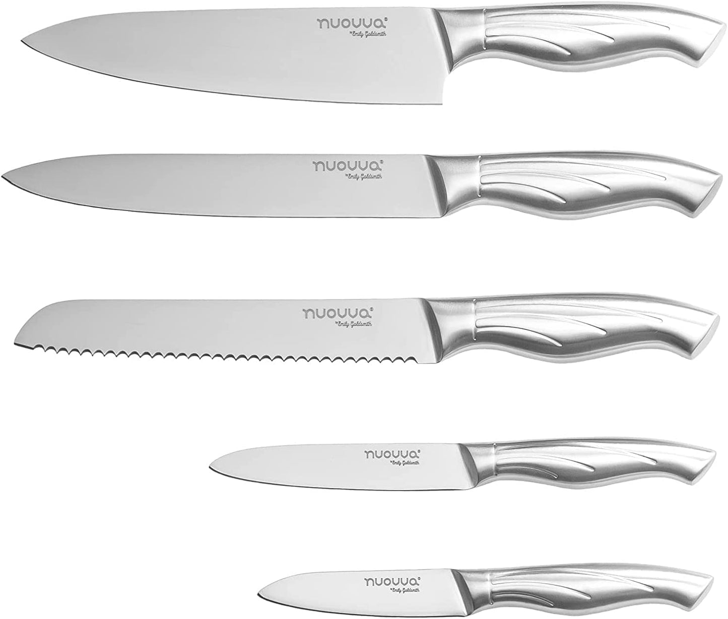 - Nuovva Sharp Kitchen Knife Set | Professional Kitchen Knives | 5 Pieces -