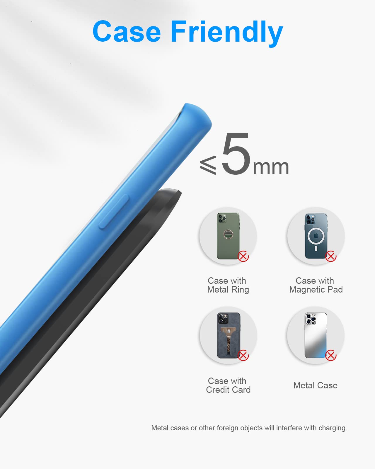 - NANAMI Wireless Charger for Samsung and iPhone | 10W Fast Wireless Charging Stand -