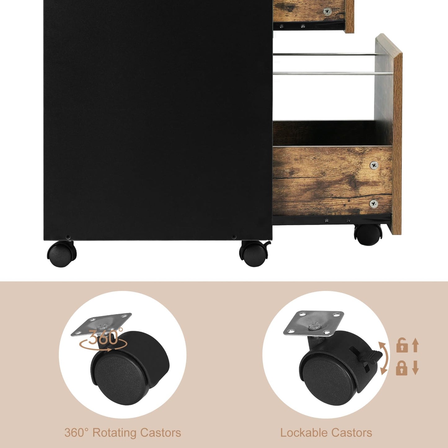 - WOLTU Mobile Filing Cabinet for Lever Arch Folders, Storage Cabinet in the Office