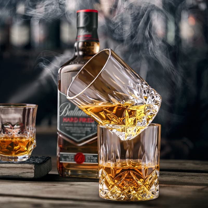 - DH Whiskey Glasses Set of 4 with an Elegant Gift Box | 11Oz Cocktail Glasses for Bourbon