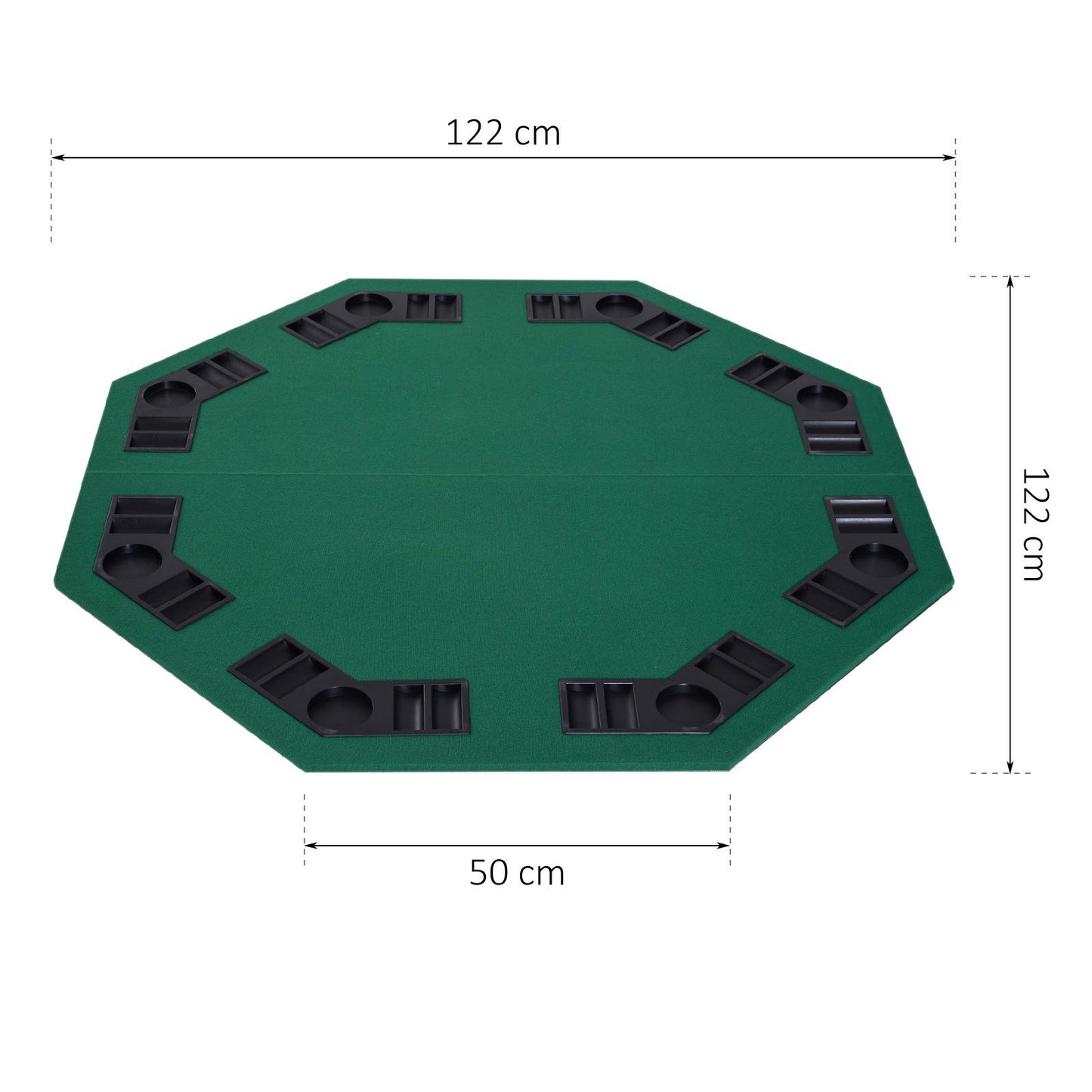 - HOMCOM 1.2m/48 Inches Foldable Poker Table Top | 8 Players -