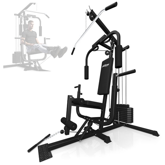 - Physionics® Multi-Gym | 40kg Weight Stack | Lat Pulldown | Leg Extension | Chest Press -