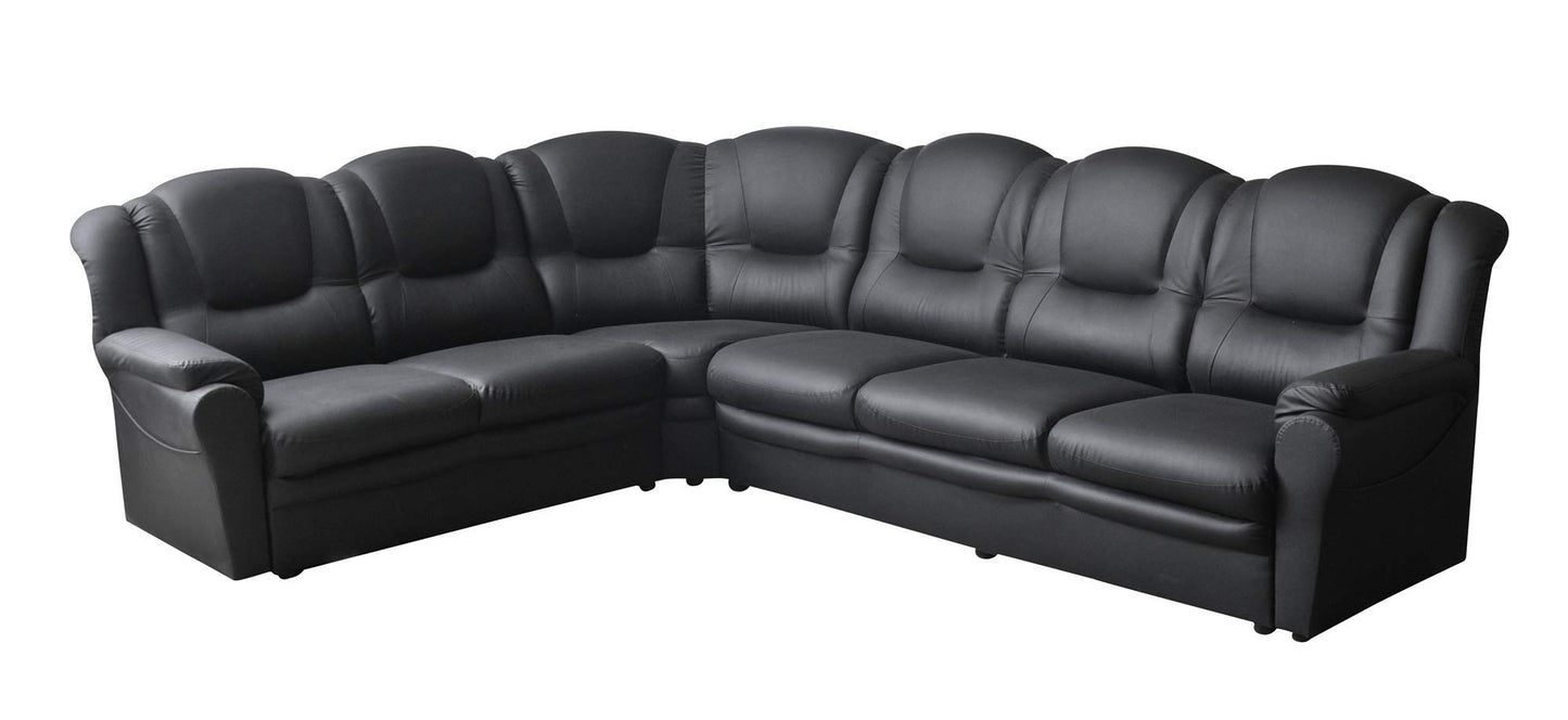 - Sofas and More | BIG CORNER SOFA | TEXAS BLACK SUITE FAUX -
