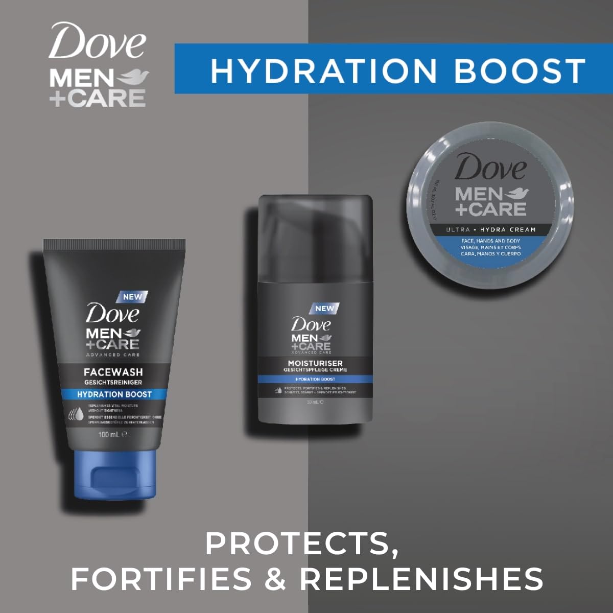 - DOVE MEN + CARE Ultra Hydra Cream | Moisturising Effect for Face, Hands, Body | Suitable for All Skin Types | 3 x 75 ml -
