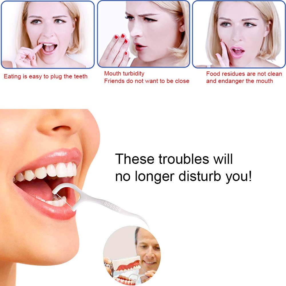 - HouChanges Floss Sticks Dental Floss Picks Complete Clean -